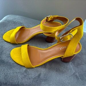 New yellow chunky heel
